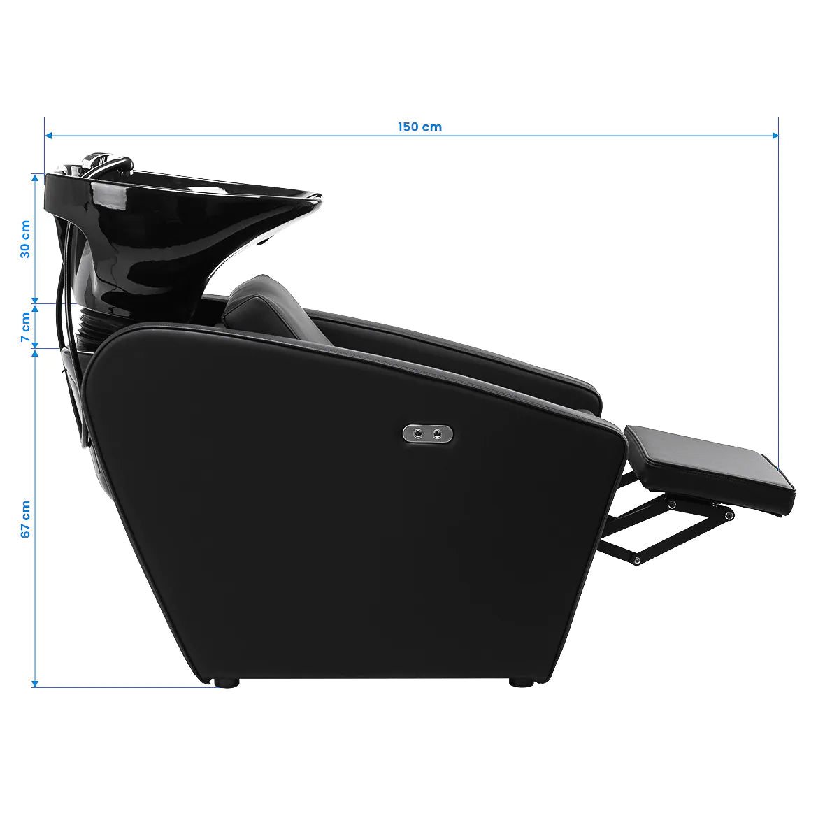 Gabbiano Emma Hairdressing Backwash Unit Black - close-up of a functional part of the basin unit