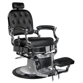 Gabbiano Ernesto Barber Chair Black - angled front view on a white background