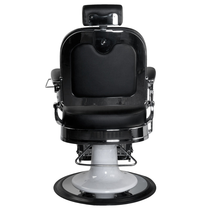 Gabbiano Ernesto Barber Chair Black - rear view on a white background
