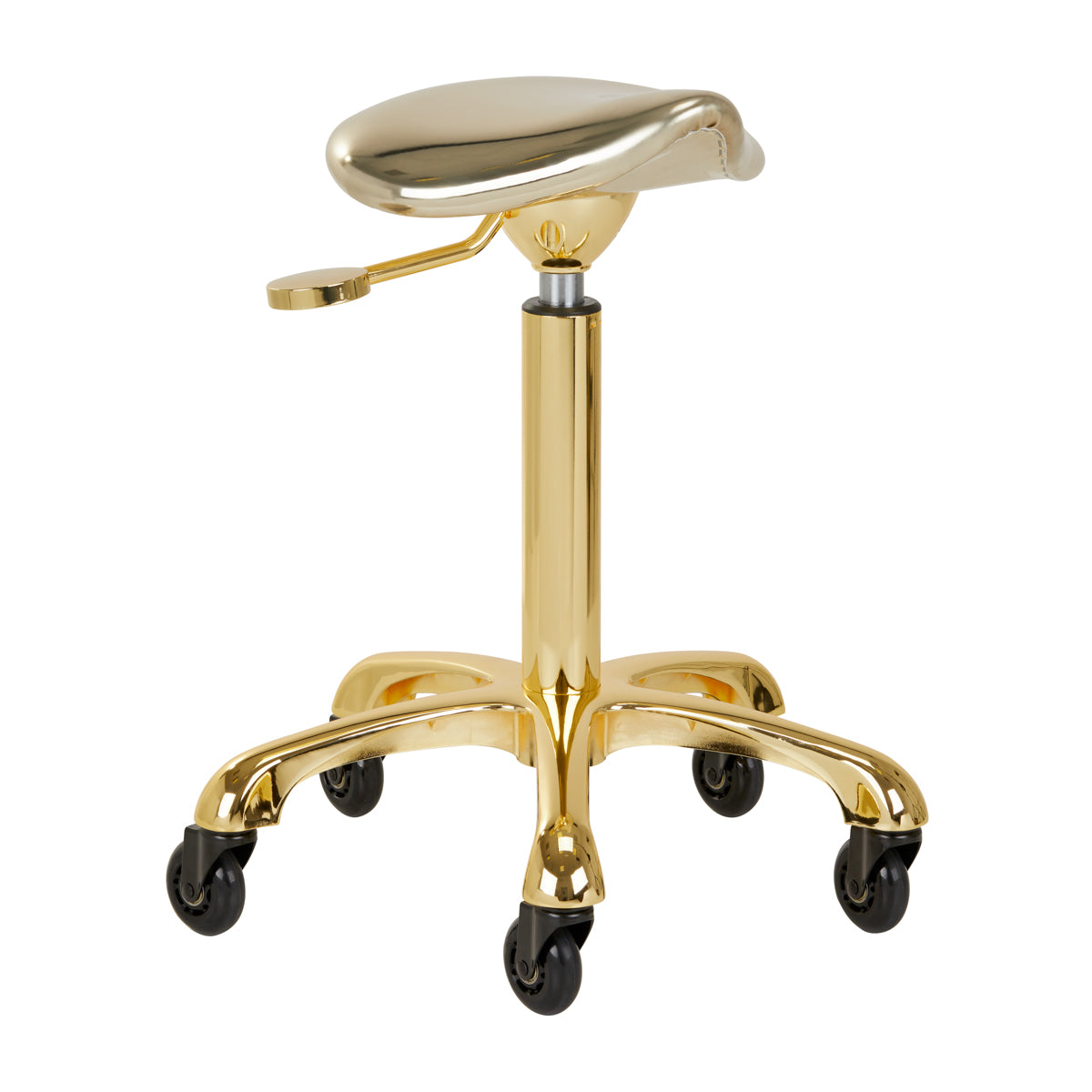 Gabbiano Fine Beauty Stool Gold - full product view at an angle on a white background
