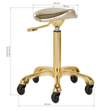 Gabbiano Fine Beauty Stool Gold - full product view on a white background