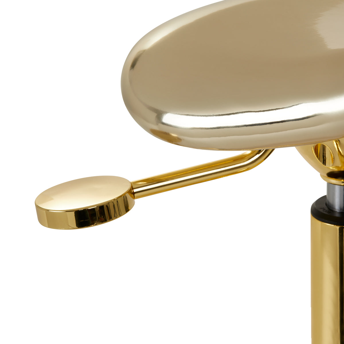 Gabbiano Fine Beauty Stool Gold - displayed in a professional treatment-room setting