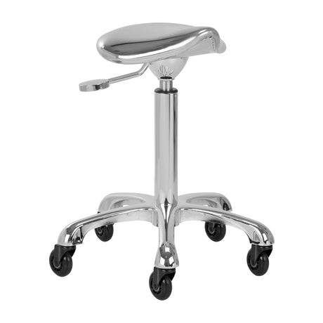 Gabbiano Fine Beauty Stool Silver - full product view at an angle on a white background
