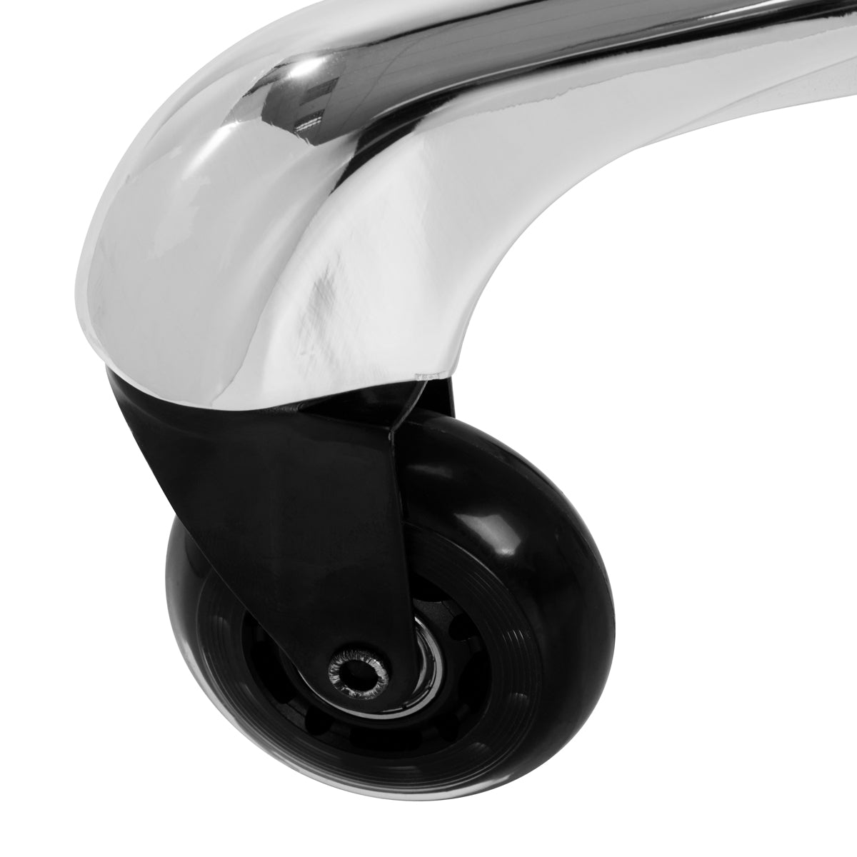 Gabbiano Fine Beauty Stool Silver - displayed in a professional treatment-room setting