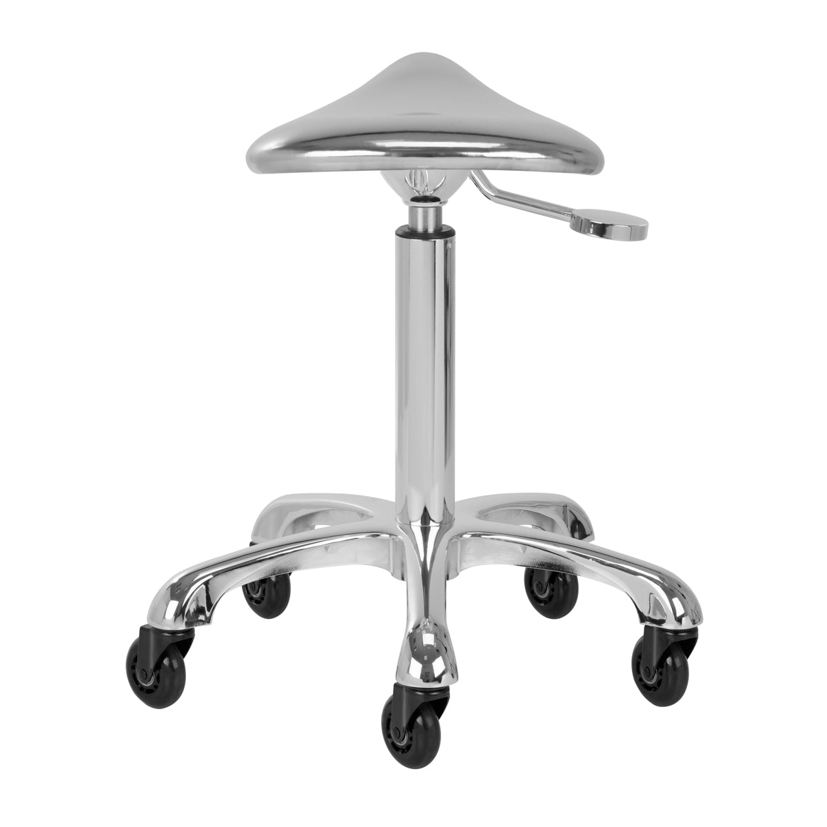 Gabbiano Fine Beauty Stool Silver - full product view on a white background