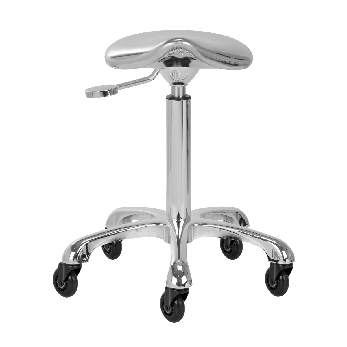 Gabbiano Fine Beauty Stool Silver - full product view on a white background