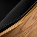 Gabbiano Florence Barber Chair With Adjustable Headrest Black - close-up of the upholstery and construction details