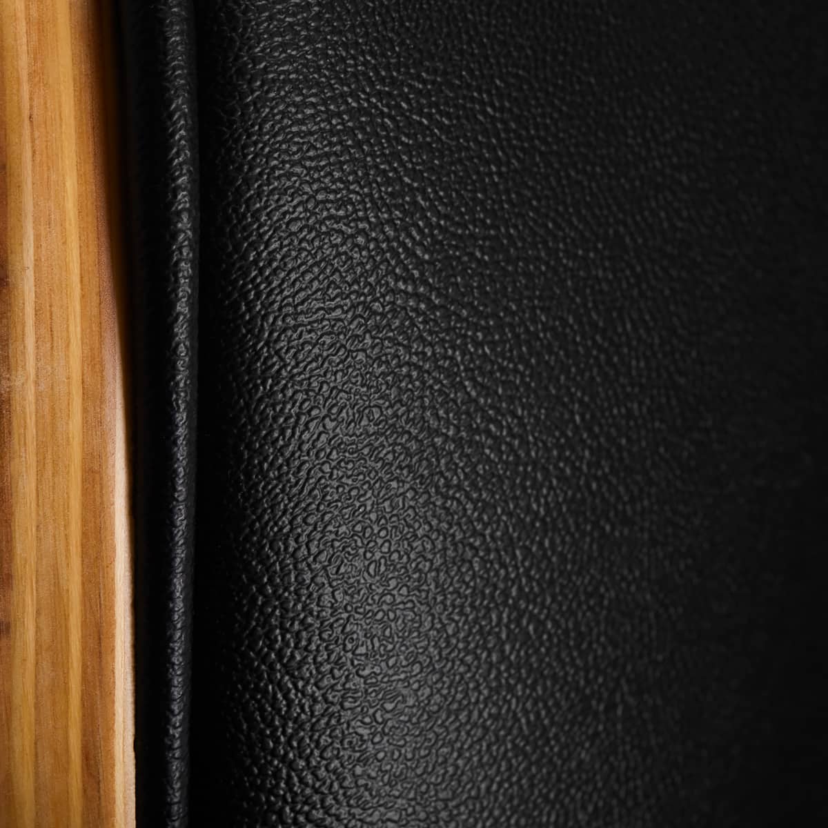 Gabbiano Florence Barber Chair With Adjustable Headrest Black - close-up of the upholstery and construction details