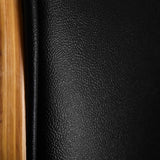 Gabbiano Florence Barber Chair With Adjustable Headrest Black - close-up of the upholstery and construction details