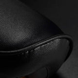 Gabbiano Florence Barber Chair With Adjustable Headrest Black - close-up of the upholstery and construction details