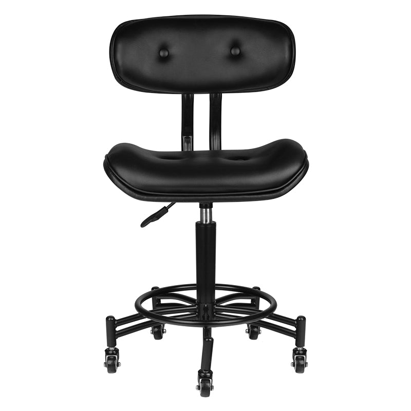 Gabbiano Florence Beauty Chair Black - close-up of the upholstery and adjustment details