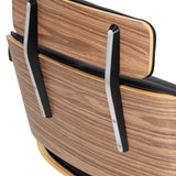 Gabbiano Florencja Hair Salon Styling Chair Black & Walnut With a Black Base - close-up of the upholstery and construction details