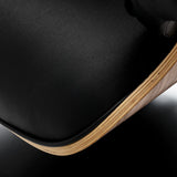 Gabbiano Florencja Hair Salon Styling Chair Black & Walnut With a Black Base - close-up of the upholstery and construction details