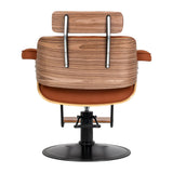 Gabbiano Florencja Hair Salon Styling Chair Brown With a Black Base - rear view on a white background