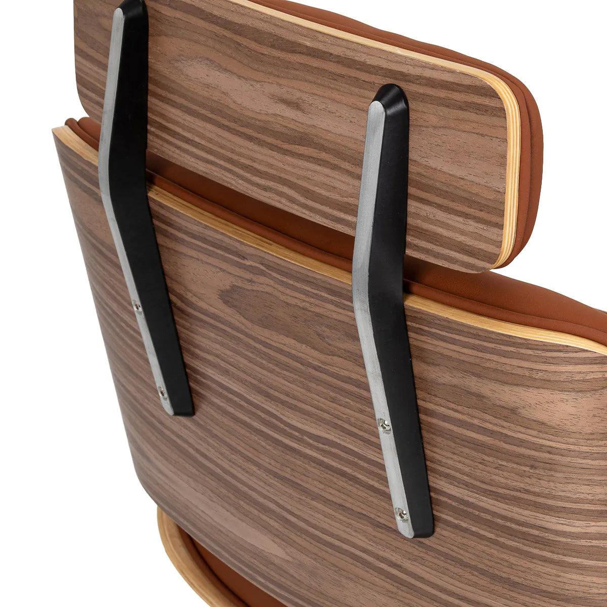 Gabbiano Florencja Hair Salon Styling Chair Brown With a Black Base - close-up of the upholstery, frame and footrest details