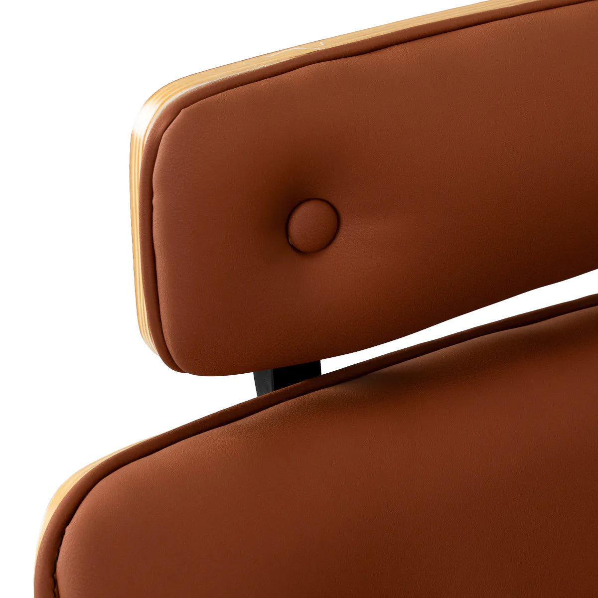 Gabbiano Florencja Hair Salon Styling Chair Brown With a Black Base - close-up of the upholstery, frame and footrest details
