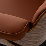 Gabbiano Florencja Hair Salon Styling Chair Brown With a Black Base - close-up of the upholstery and construction details