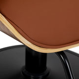 Gabbiano Florencja Hair Salon Styling Chair Brown With a Black Base - close-up of the upholstery and construction details