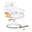 Gabbiano Florencja Hair Salon Styling Chair White With White Base - angled front view on a white background