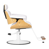 Gabbiano Florencja Hair Salon Styling Chair White With White Base - side view on a white background