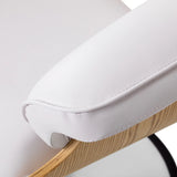 Gabbiano Florencja Hair Salon Styling Chair White With White Base - close-up of the upholstery and construction details