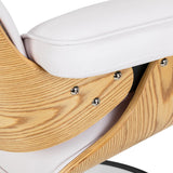 Gabbiano Florencja Hair Salon Styling Chair White With White Base - close-up of the upholstery, frame and footrest details