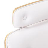 Gabbiano Florencja Hair Salon Styling Chair White With White Base - close-up of the upholstery, frame and footrest details