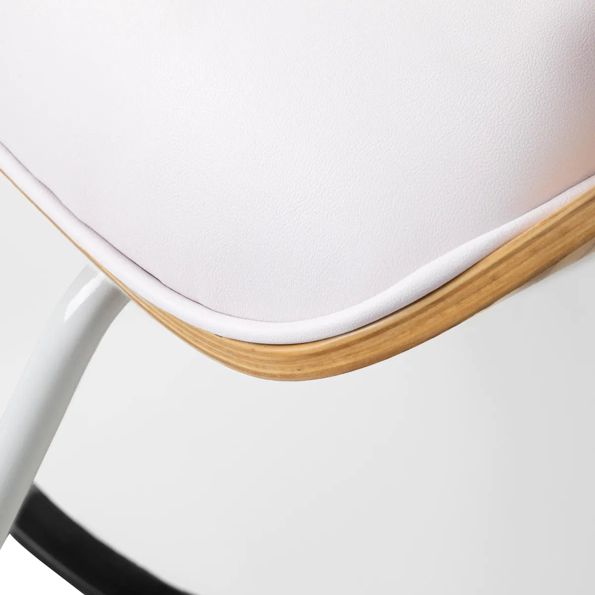 Gabbiano Florencja Hair Salon Styling Chair White With White Base - close-up of the upholstery, frame and footrest details