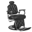 Gabbiano Francesco Barber Chair Black - angled front view on a white background