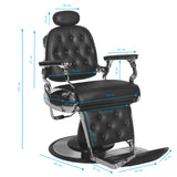 Gabbiano Francesco Barber Chair Black - side view on a white background