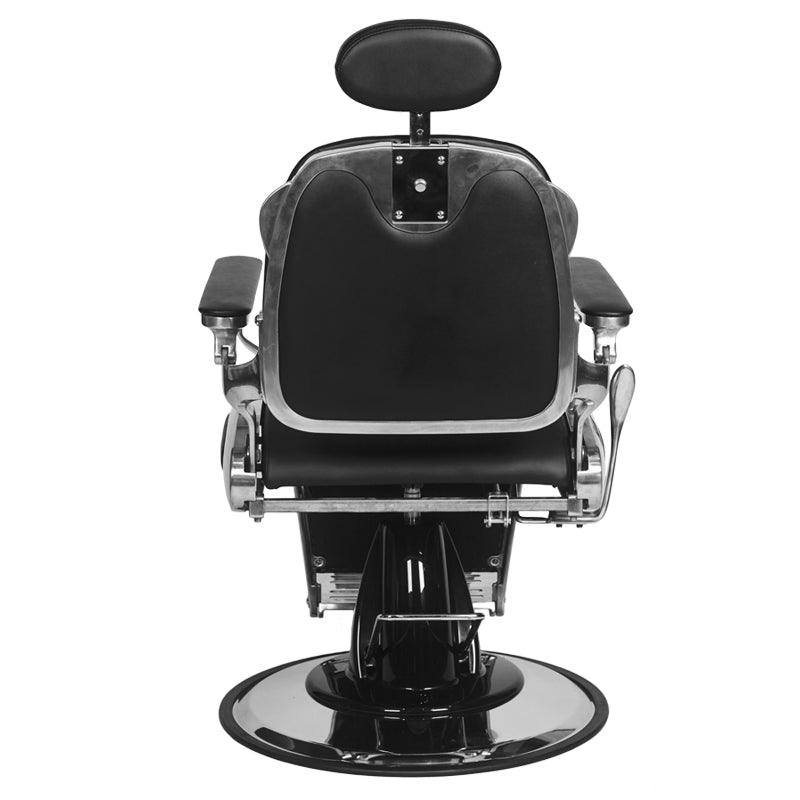 Gabbiano Francesco Barber Chair Black - front view on a white background