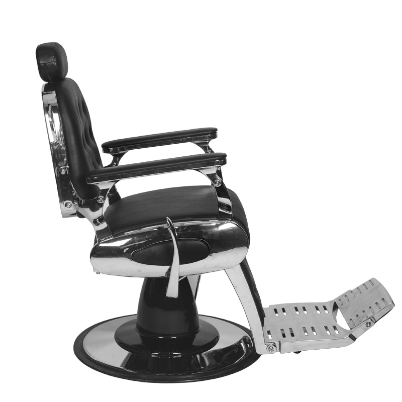 Gabbiano Francesco Barber Chair Black - rear view on a white background