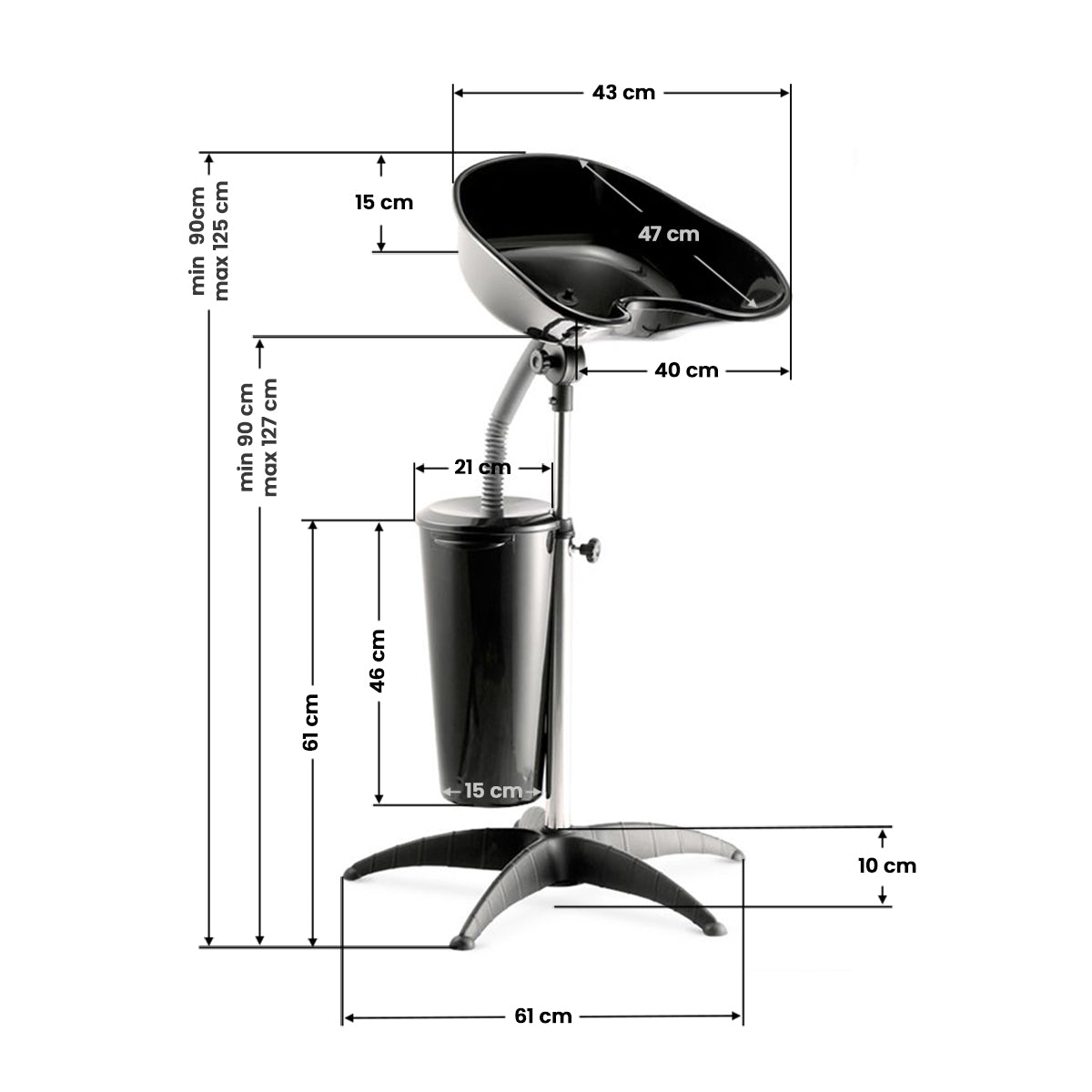 Gabbiano FT35-1 Portable Backwash Unit With Water Tank - full product view on a white background