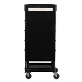 Gabbiano FT65 Hairdressing Trolley Black & White - front view showing the storage and construction details