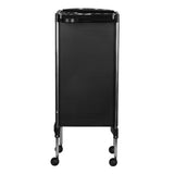 Gabbiano FX11-5 Hairdressing Trolley Black - front view showing the storage and construction details