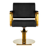 Gabbiano Genua Hair Salon Styling Chair Gold & Black - front view on a white background