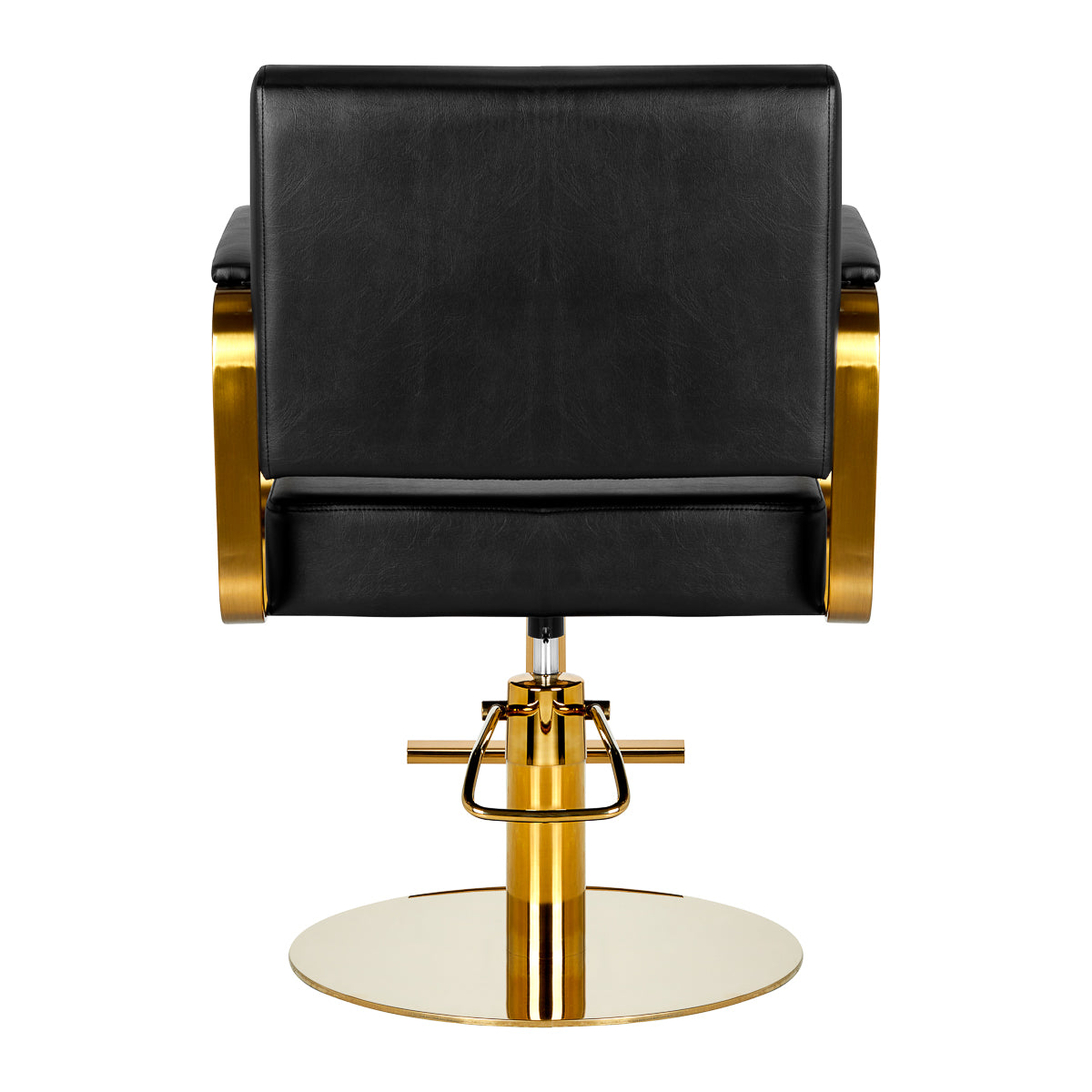Gabbiano Genua Hair Salon Styling Chair Gold & Black - rear view on a white background
