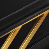 Gabbiano Genua Hair Salon Styling Chair Gold & Black - close-up of the upholstery and construction details