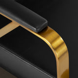 Gabbiano Genua Hair Salon Styling Chair Gold & Black - close-up of the upholstery and construction details
