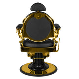 Gabbiano Giulio Barber Chair Gold & Black - rear view on a white background