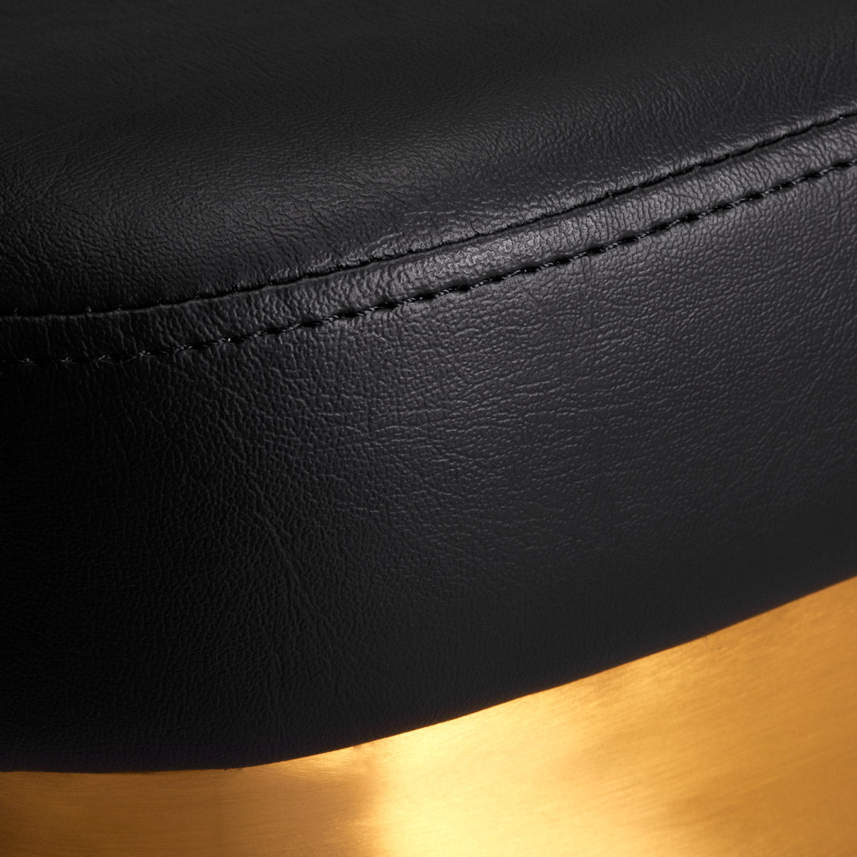 Gabbiano Granda Hair Salon Styling Chair Gold & Black - close-up of the upholstery and construction details