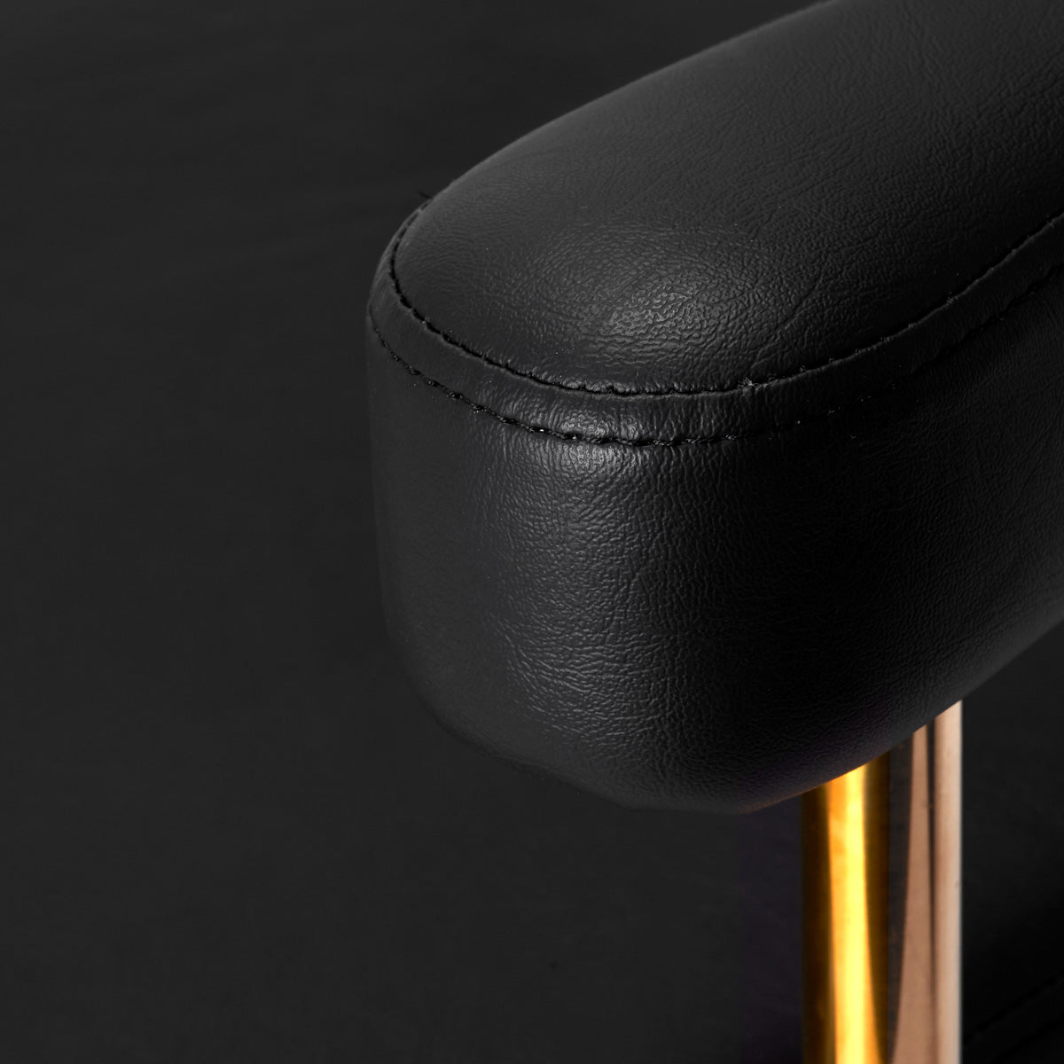 Gabbiano Granda Hair Salon Styling Chair Gold & Black - close-up of the upholstery and construction details