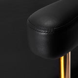 Gabbiano Granda Hair Salon Styling Chair Gold & Black - close-up of the upholstery and construction details