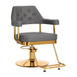 Gabbiano Granda Hair Salon Styling Chair Gold & Grey - angled front view on a white background