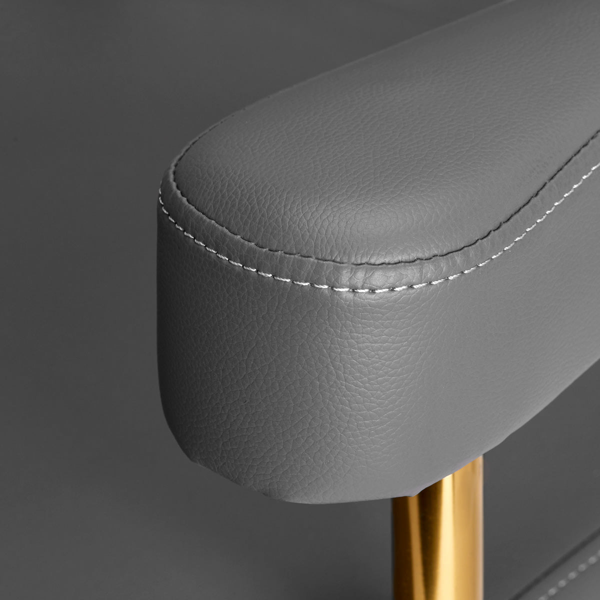 Gabbiano Granda Hair Salon Styling Chair Gold & Grey - close-up of the upholstery and construction details