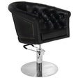 Gabbiano Hair Salon Styling Chair Black - angled front view on a white background