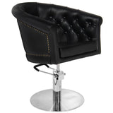 Gabbiano Hair Salon Styling Chair Black - angled front view on a white background