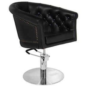 Gabbiano Hair Salon Styling Chair Black - angled front view on a white background