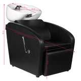 Gabbiano Hair Wash Unit Black Bergen Barber Shop - full product view on a white background