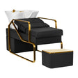 Gabbiano Hair Wash Unit Emma Black Gold - full product view at an angle on a white background